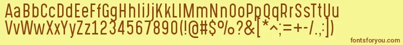 Czcionka GotchaGothicLight – brązowe czcionki na żółtym tle