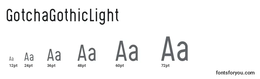 GotchaGothicLight Font Sizes