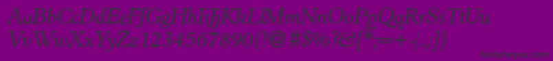 Fonte H790RomanItalic – fontes pretas em um fundo violeta