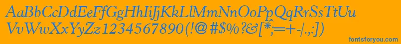 H790RomanItalic Font – Blue Fonts on Orange Background