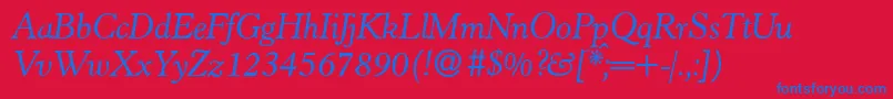 H790RomanItalic Font – Blue Fonts on Red Background