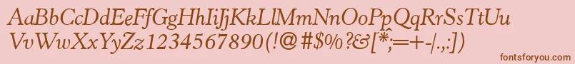 More about H790RomanItalic Font H790RomanItalic Font – Brown Fonts on Pink Background