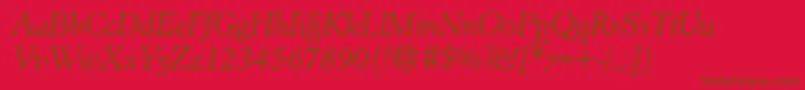 H790RomanItalic Font – Brown Fonts on Red Background