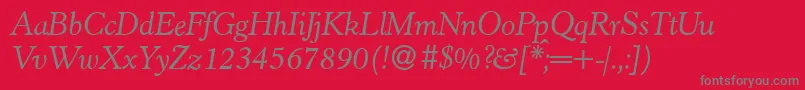 More about H790RomanItalic Font H790RomanItalic Font – Gray Fonts on Red Background