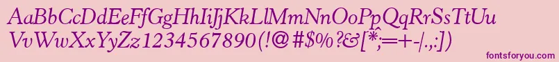 H790RomanItalic Font – Purple Fonts on Pink Background