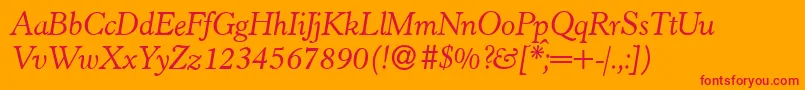 H790RomanItalic-fontti – punaiset fontit oranssilla taustalla