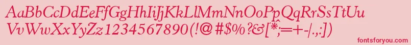 Шрифт H790RomanItalic – красные шрифты на розовом фоне