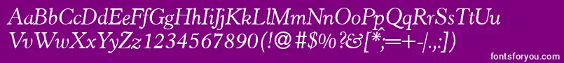 More about H790RomanItalic Font H790RomanItalic Font – White Fonts on Purple Background