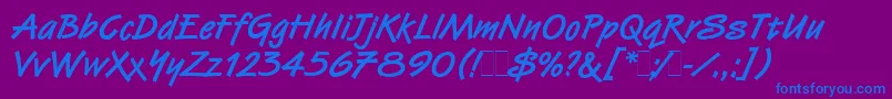 VanDijkBoldLetPlain.1.0 Font – Blue Fonts on Purple Background