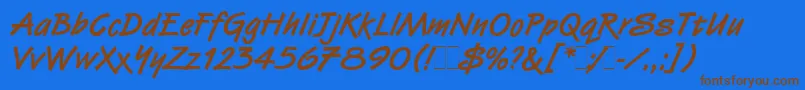 VanDijkBoldLetPlain.1.0 Font – Brown Fonts on Blue Background