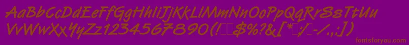 VanDijkBoldLetPlain.1.0 Font – Brown Fonts on Purple Background