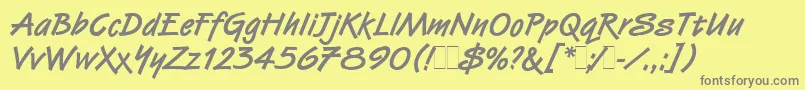 VanDijkBoldLetPlain.1.0 Font – Gray Fonts on Yellow Background