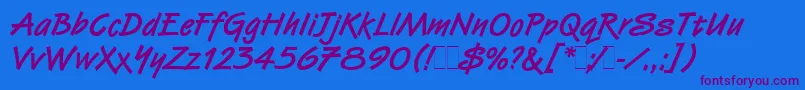 VanDijkBoldLetPlain.1.0 Font – Purple Fonts on Blue Background