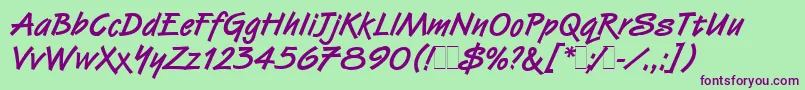 VanDijkBoldLetPlain.1.0 Font – Purple Fonts on Green Background