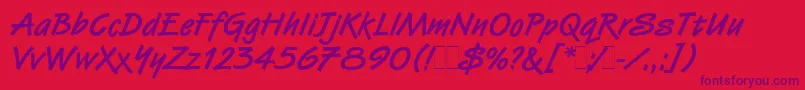 Fonte VanDijkBoldLetPlain.1.0 – fontes roxas em um fundo vermelho