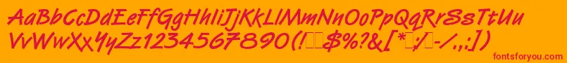 Police VanDijkBoldLetPlain.1.0 – polices rouges sur fond orange