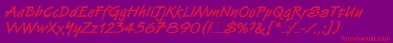 VanDijkBoldLetPlain.1.0 Font – Red Fonts on Purple Background