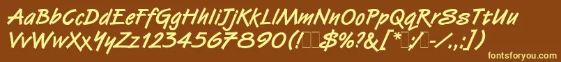 VanDijkBoldLetPlain.1.0 Font – Yellow Fonts on Brown Background