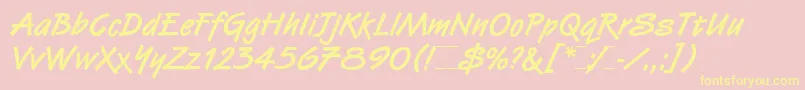 VanDijkBoldLetPlain.1.0 Font – Yellow Fonts on Pink Background