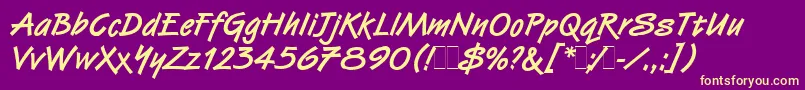 VanDijkBoldLetPlain.1.0 Font – Yellow Fonts on Purple Background