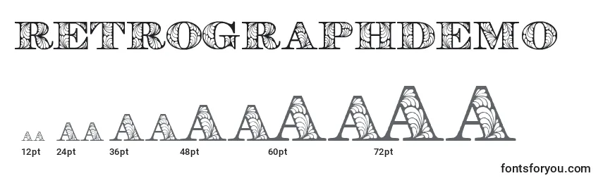 sizes of retrographdemo font, retrographdemo sizes