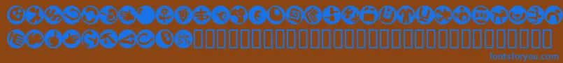 フォントSamsDingbatsNo.2 – 茶色の背景に青い文字