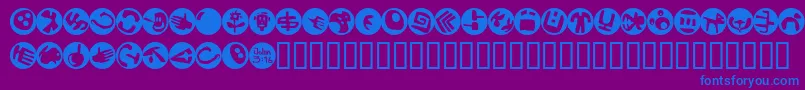 SamsDingbatsNo.2 Font – Blue Fonts on Purple Background