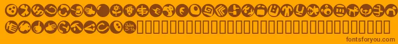 Fonte SamsDingbatsNo.2 – fontes marrons em um fundo laranja
