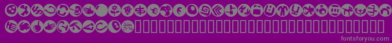 Fonte SamsDingbatsNo.2 – fontes cinzas em um fundo violeta