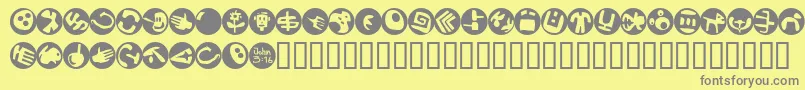 Czcionka SamsDingbatsNo.2 – szare czcionki na żółtym tle