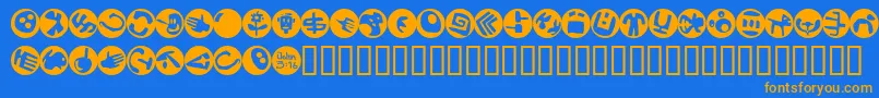 Police SamsDingbatsNo.2 – polices orange sur fond bleu