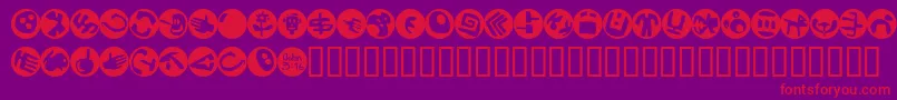 Fonte SamsDingbatsNo.2 – fontes vermelhas em um fundo violeta