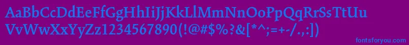 KinesisstdSemibold Font – Blue Fonts on Purple Background