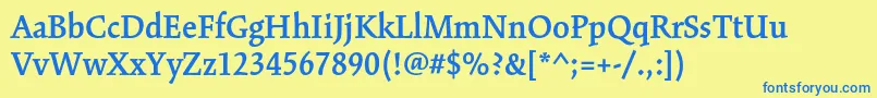 KinesisstdSemibold Font – Blue Fonts on Yellow Background