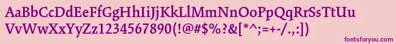 KinesisstdSemibold Font – Purple Fonts on Pink Background