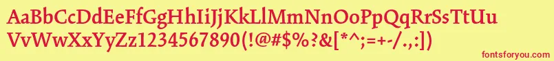 KinesisstdSemibold Font – Red Fonts on Yellow Background