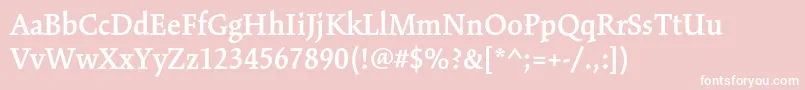 KinesisstdSemibold-fontti – valkoiset fontit vaaleanpunaisella taustalla