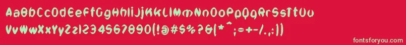 フォントBonsans – 赤い背景に緑の文字