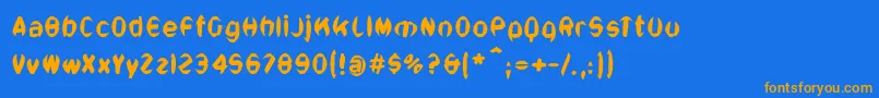 Bonsans Font – Orange Fonts on Blue Background