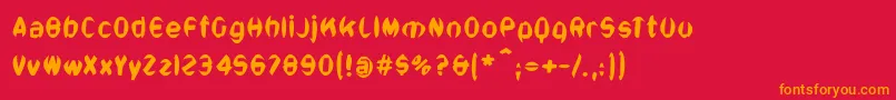 Bonsans Font – Orange Fonts on Red Background