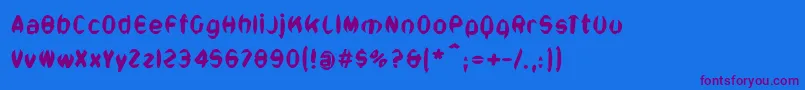 Bonsans Font – Purple Fonts on Blue Background