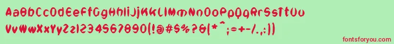 Bonsans Font – Red Fonts on Green Background