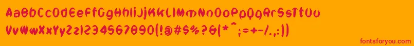 Bonsans Font – Red Fonts on Orange Background