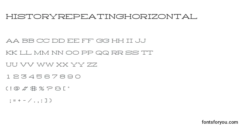 Шрифт HistoryRepeatingHorizontal – алфавит, цифры, специальные символы