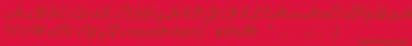 Havenpark-Schriftart – Braune Schriften auf rotem Hintergrund