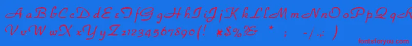 Havenpark-Schriftart – Rote Schriften auf blauem Hintergrund