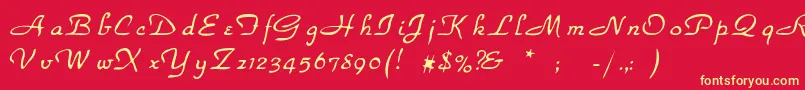 Havenpark Font – Yellow Fonts on Red Background