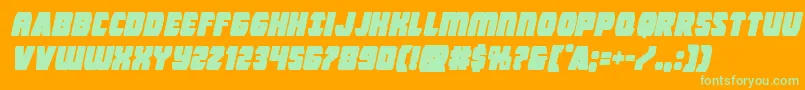 Intergalacticblockital Font – Green Fonts on Orange Background