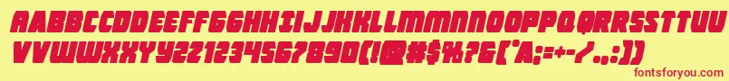 Intergalacticblockital Font – Red Fonts on Yellow Background