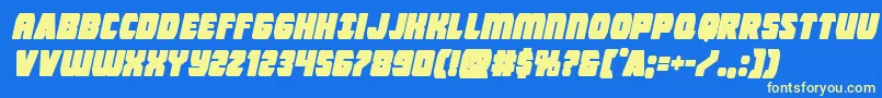 Intergalacticblockital Font – Yellow Fonts on Blue Background